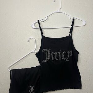 Juicy Couture Black Tank and Shorts Ensemble